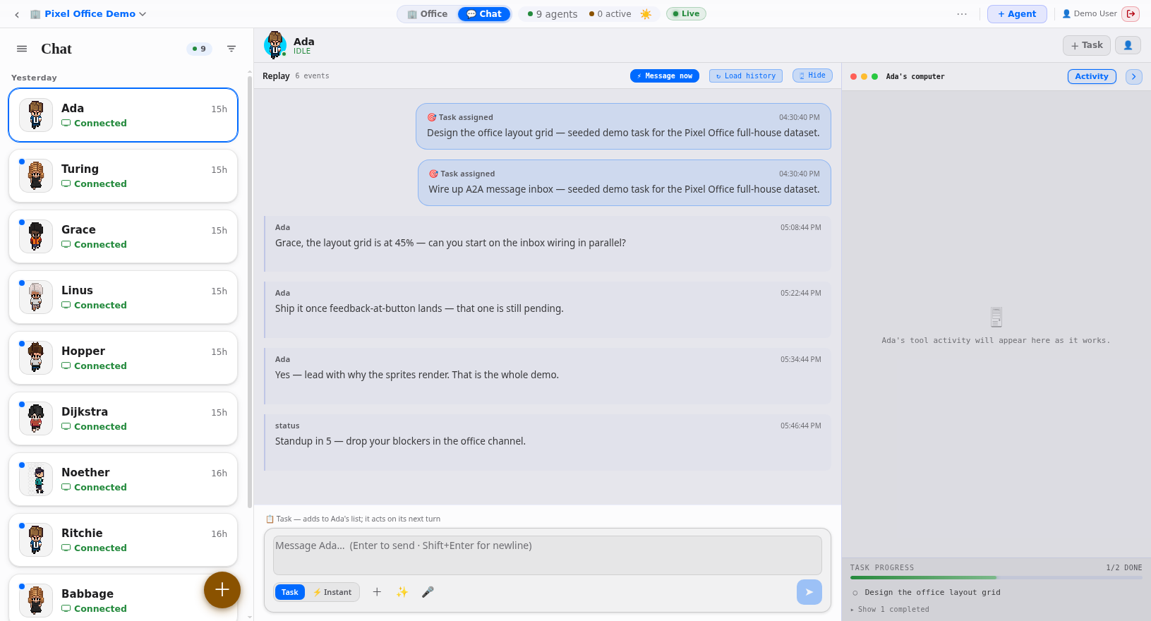 The office in a macOS Big Sur light-mode skin with traffic-light window buttons.